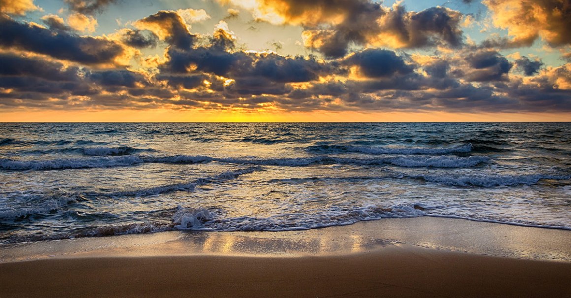A beach sunset