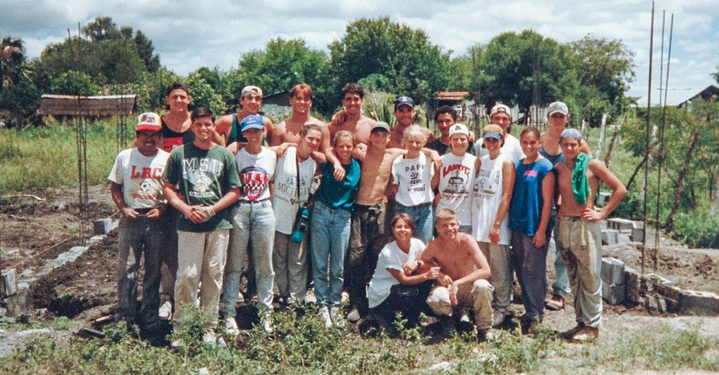 The author, Connie Thomson, practicing cross-cultural evangelism while on a mission trip to Mexico. This photo is from 1997, Connie's first overseas cross-cultural evangelism trip. She was with her youth group friends from high school.